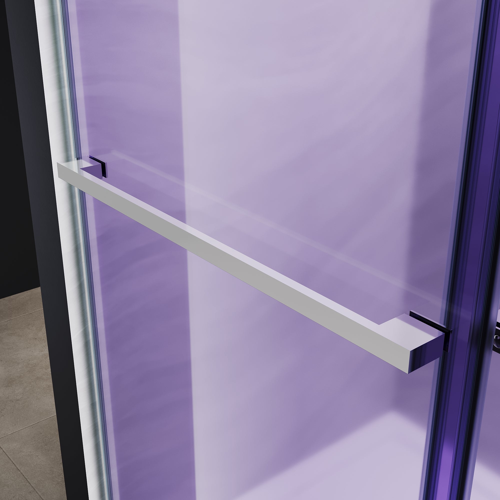 SUNNY SHOWER Custom Gradient Glass Double Sliding Shower Doors, Multi-Size & Multi-Finish Options