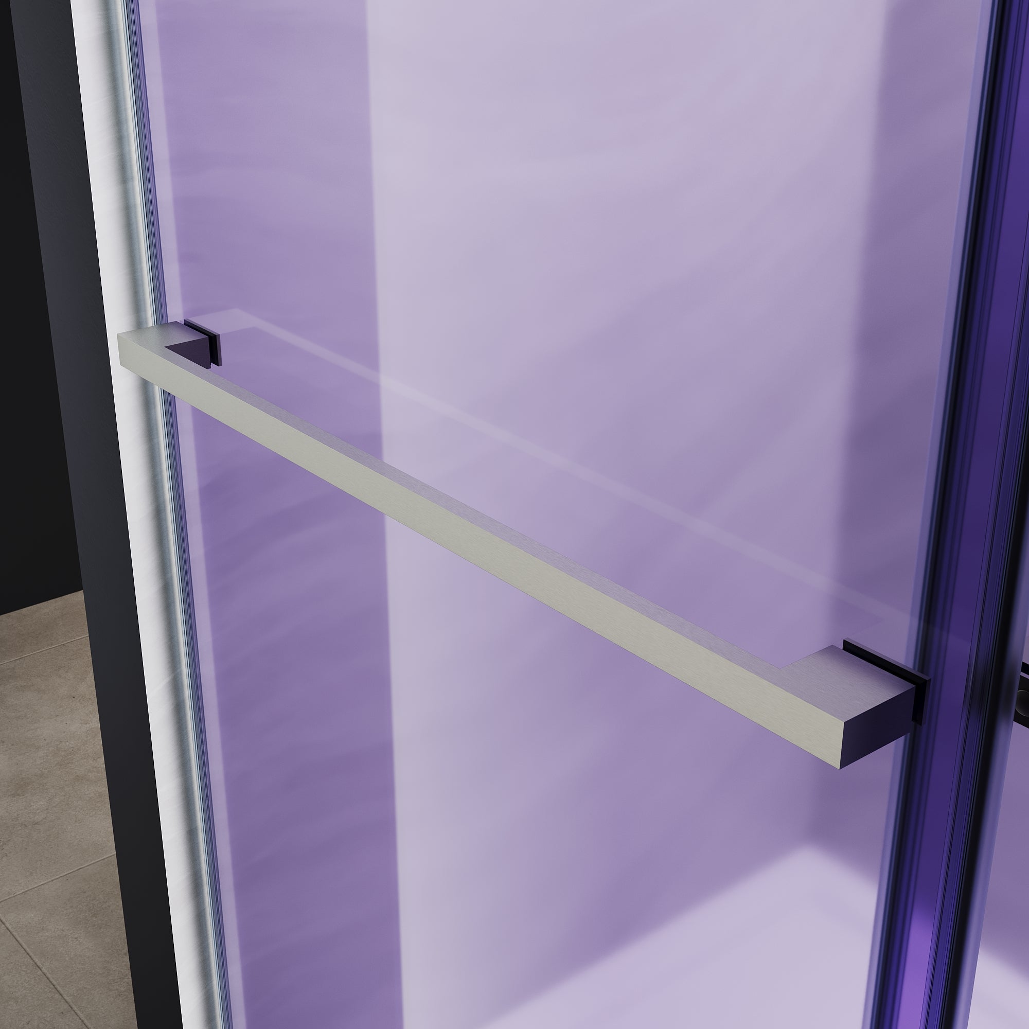 SUNNY SHOWER Custom Gradient Glass Double Sliding Shower Doors, Multi-Size & Multi-Finish Options