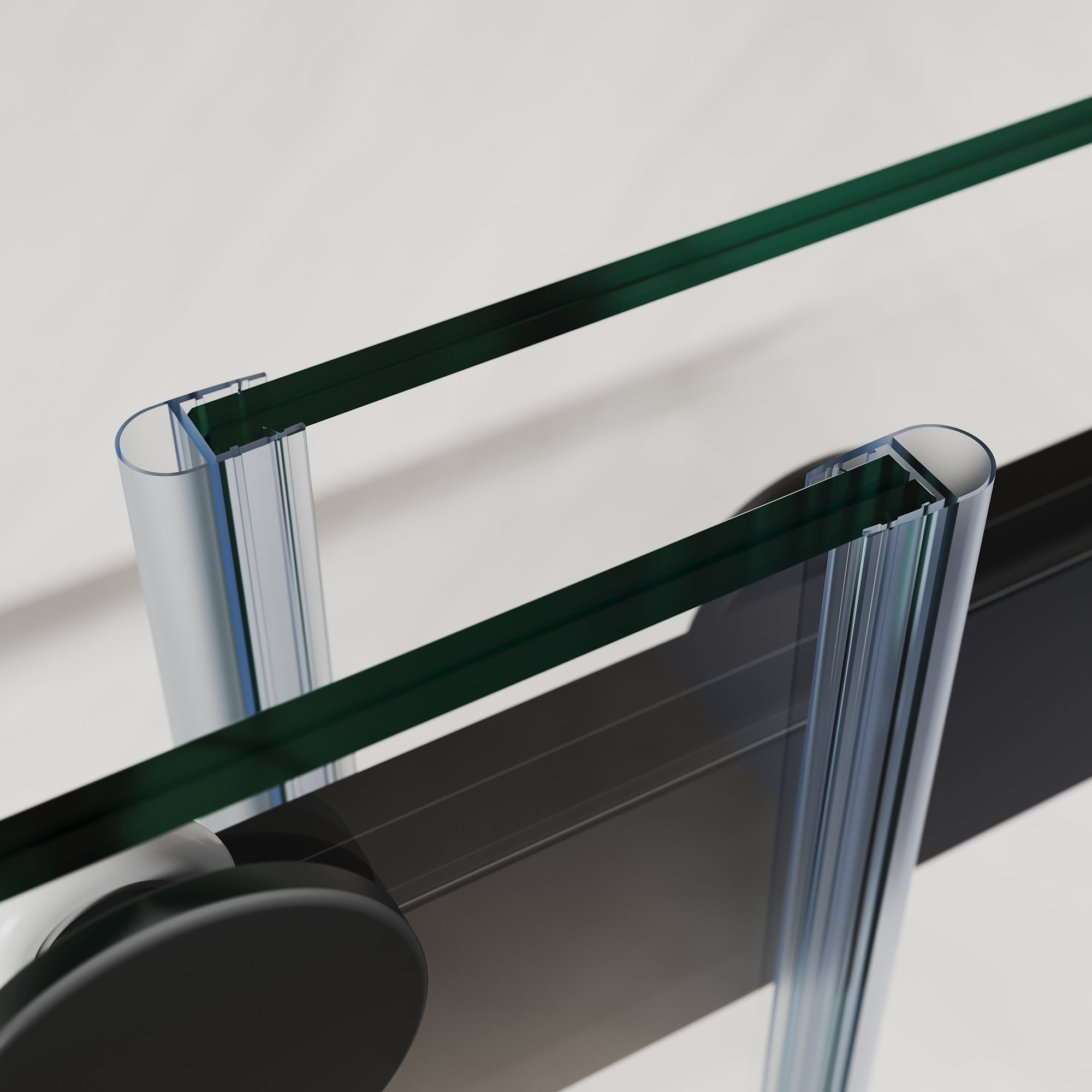 SUNNY SHOWER Custom Gradient Glass Double Sliding Shower Doors, Multi-Size & Multi-Finish Options