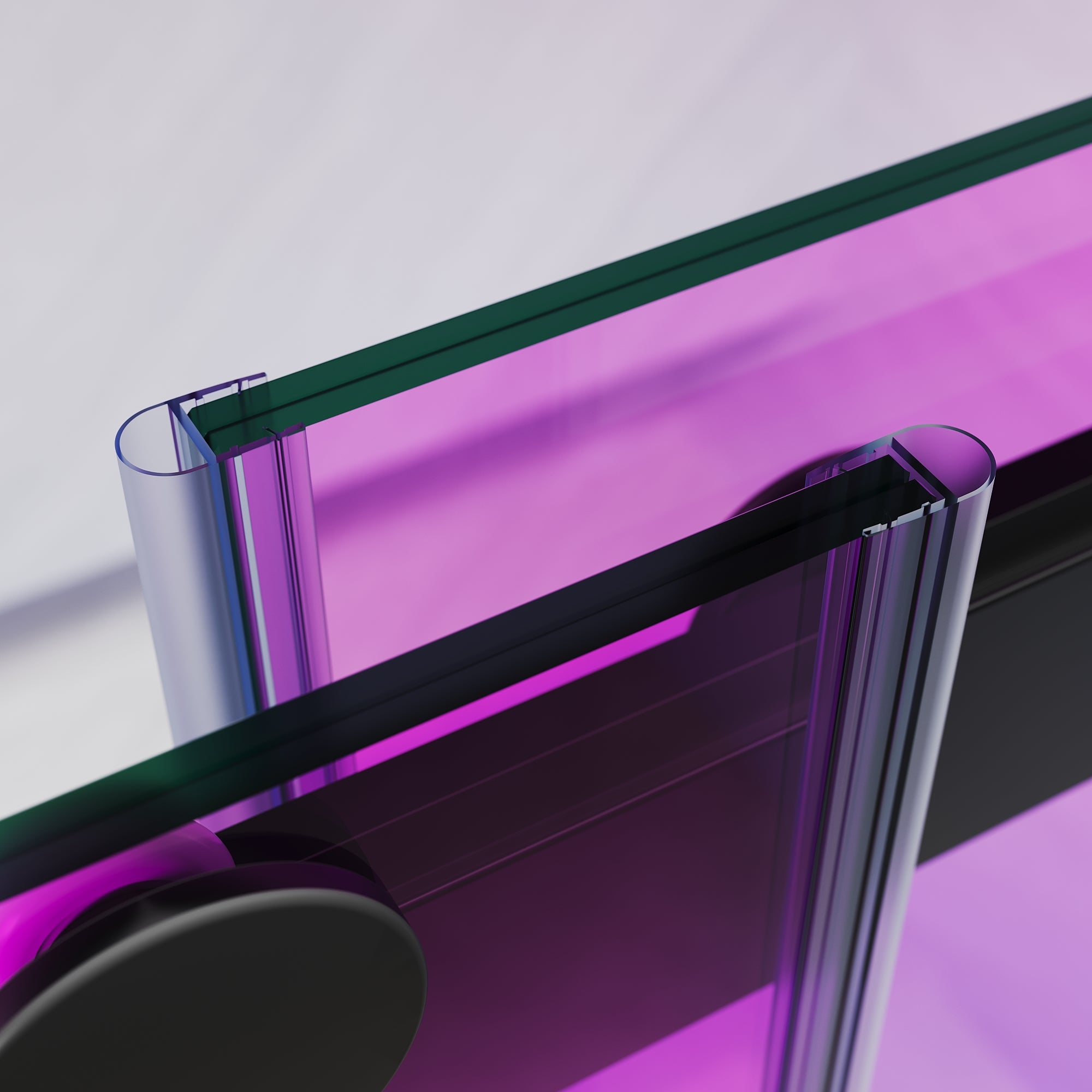 SUNNY SHOWER Custom Gradient Glass Double Sliding Shower Doors, Multi-Size & Multi-Finish Options