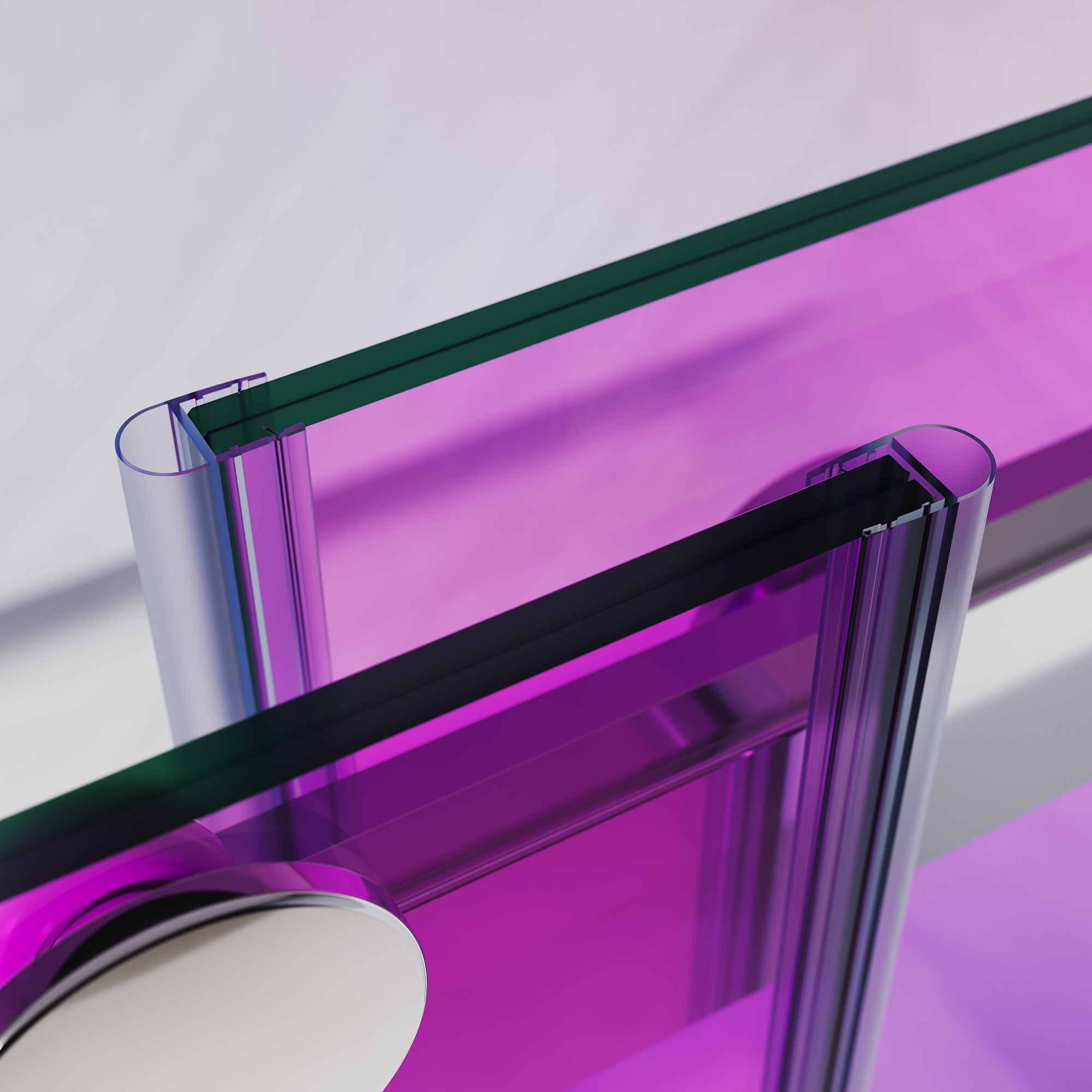 SUNNY SHOWER Custom Gradient Glass Double Sliding Shower Doors, Multi-Size & Multi-Finish Options