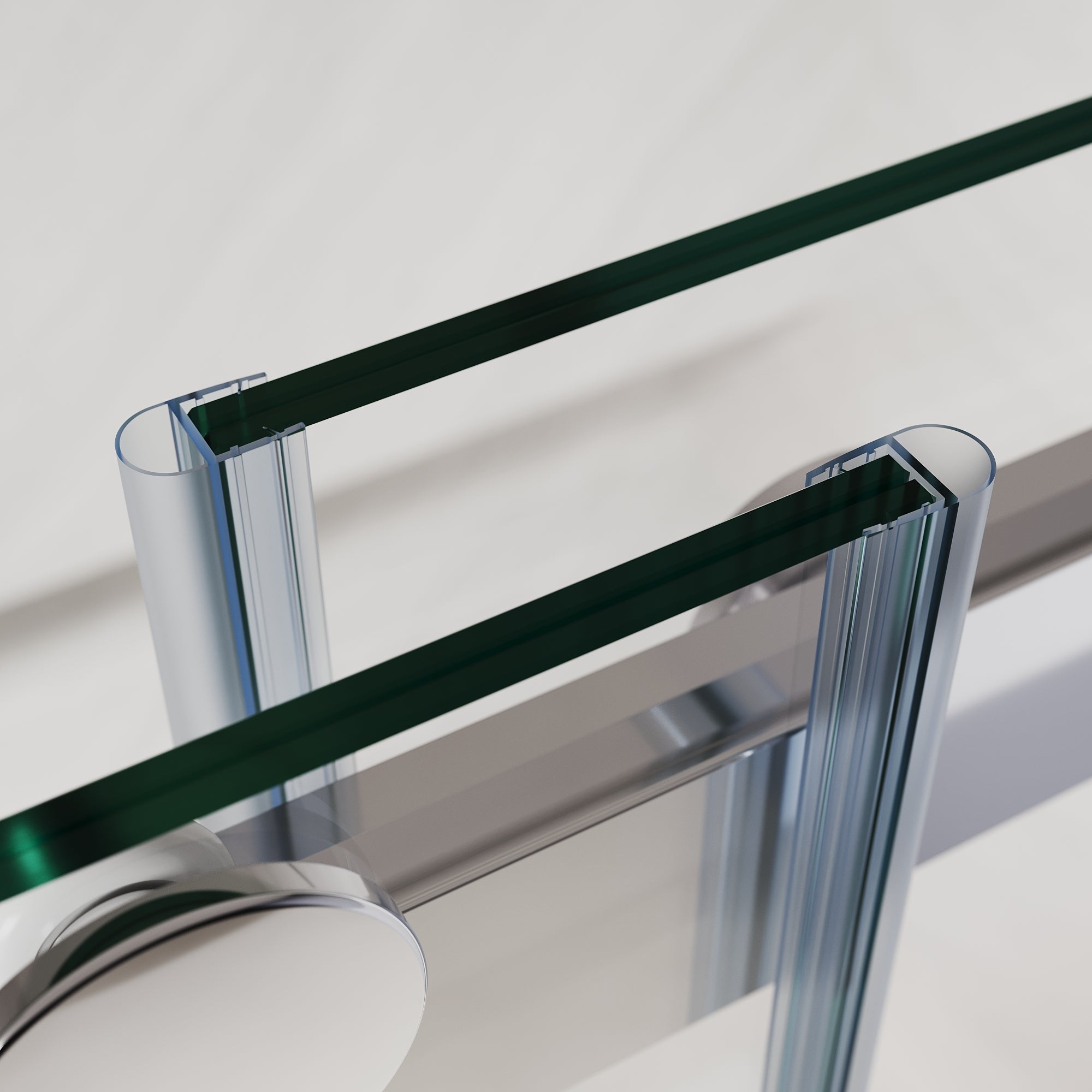 SUNNY SHOWER Custom Gradient Glass Double Sliding Shower Doors, Multi-Size & Multi-Finish Options