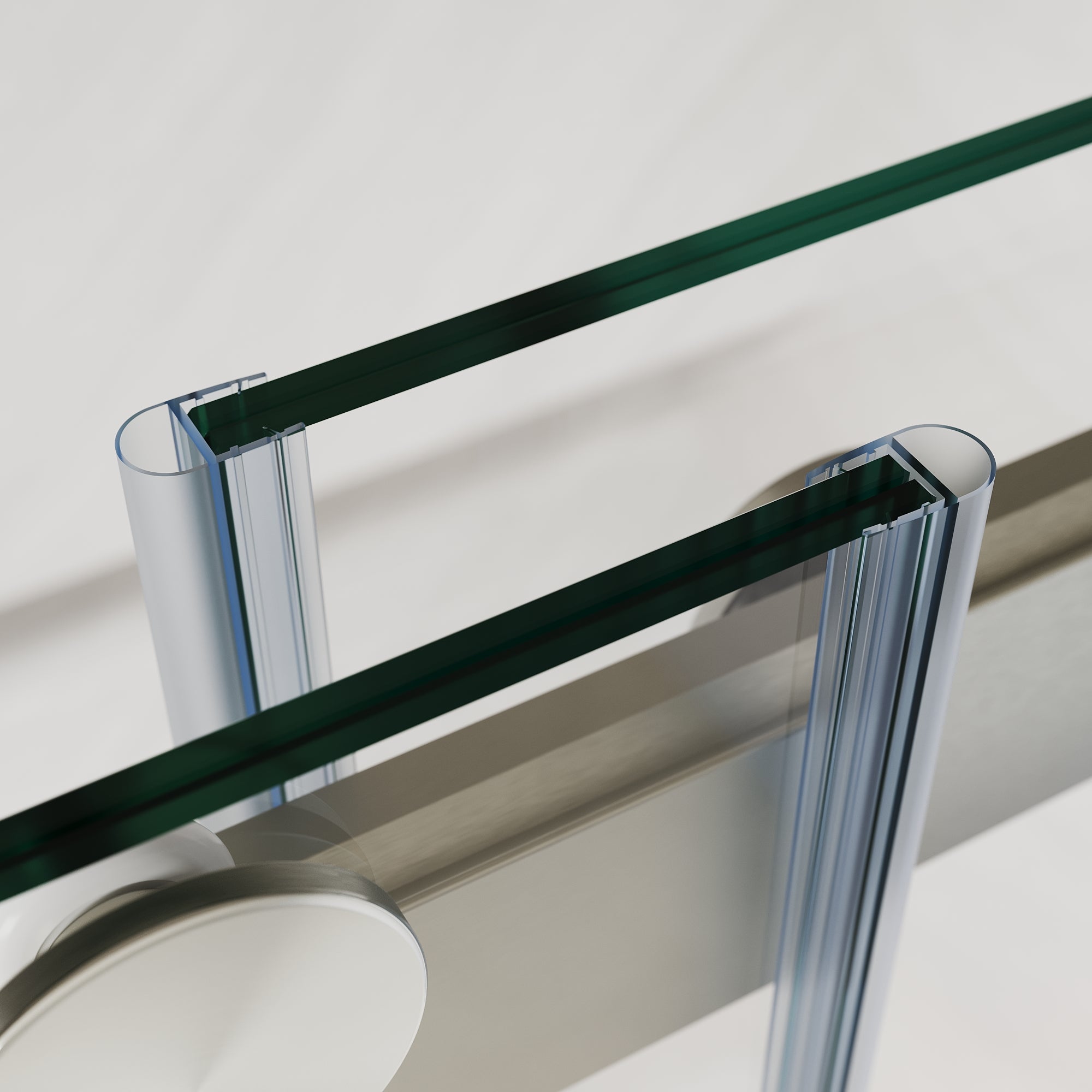 SUNNY SHOWER Custom Gradient Glass Double Sliding Shower Doors, Multi-Size & Multi-Finish Options