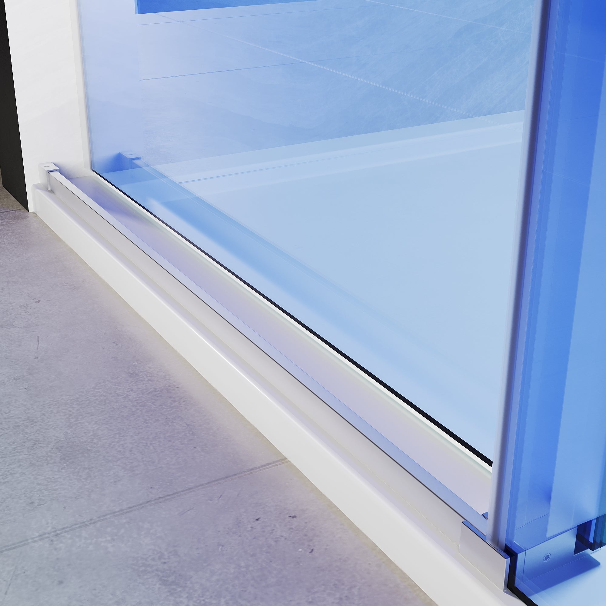 SUNNY SHOWER Custom Gradient Glass Double Sliding Shower Doors, Black Finish / Bright Silver / Brushed Silver