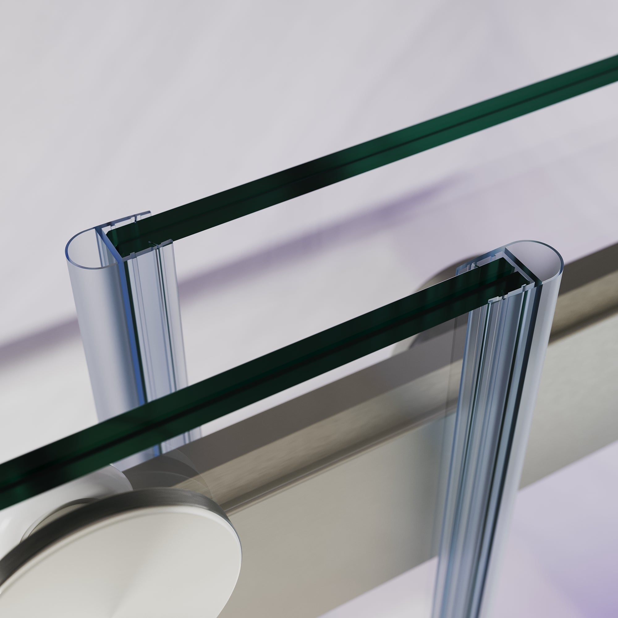 SUNNY SHOWER Custom Gradient Glass Double Sliding Shower Doors, Multi-Size & Multi-Finish Options