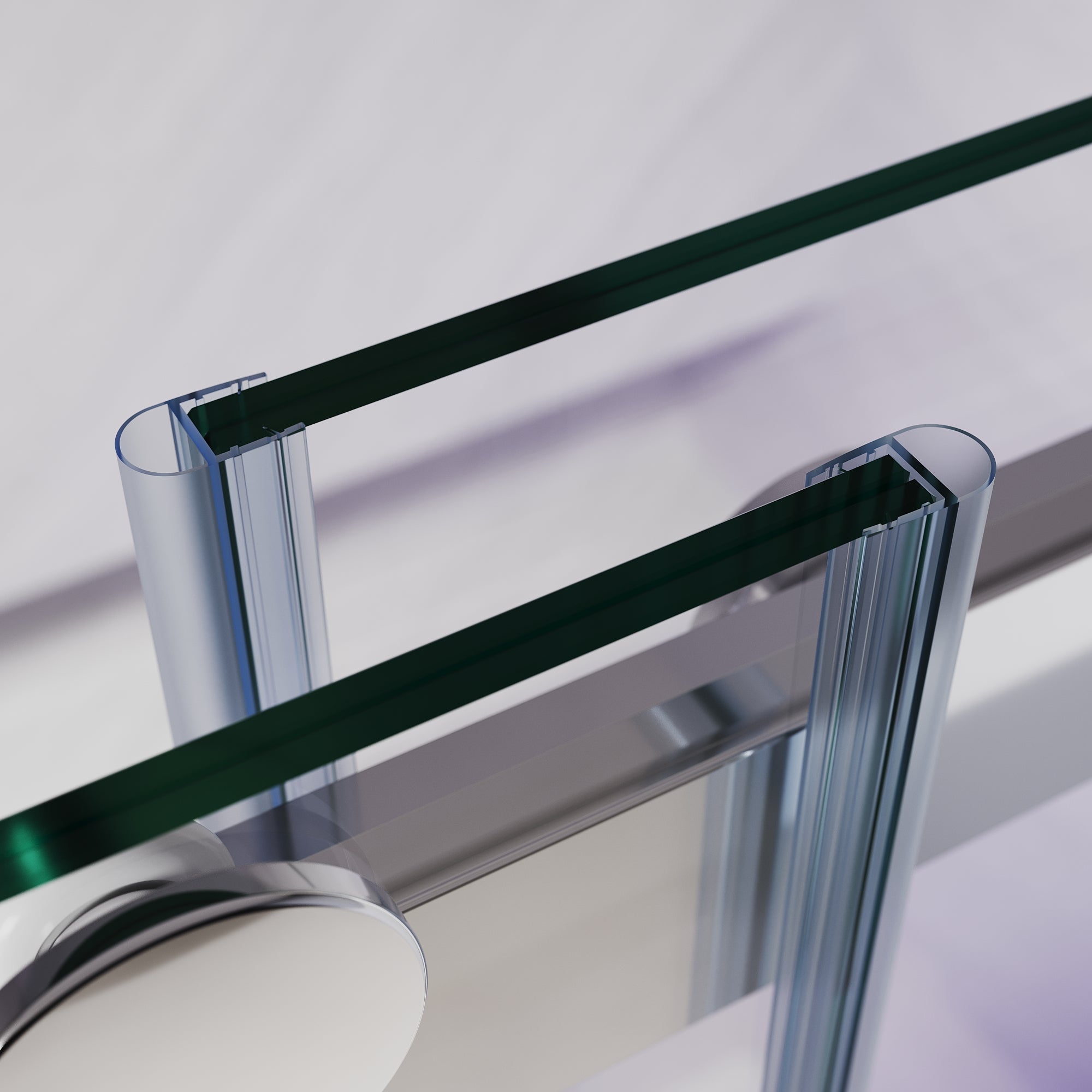 SUNNY SHOWER Custom Gradient Glass Double Sliding Shower Doors, Multi-Size & Multi-Finish Options