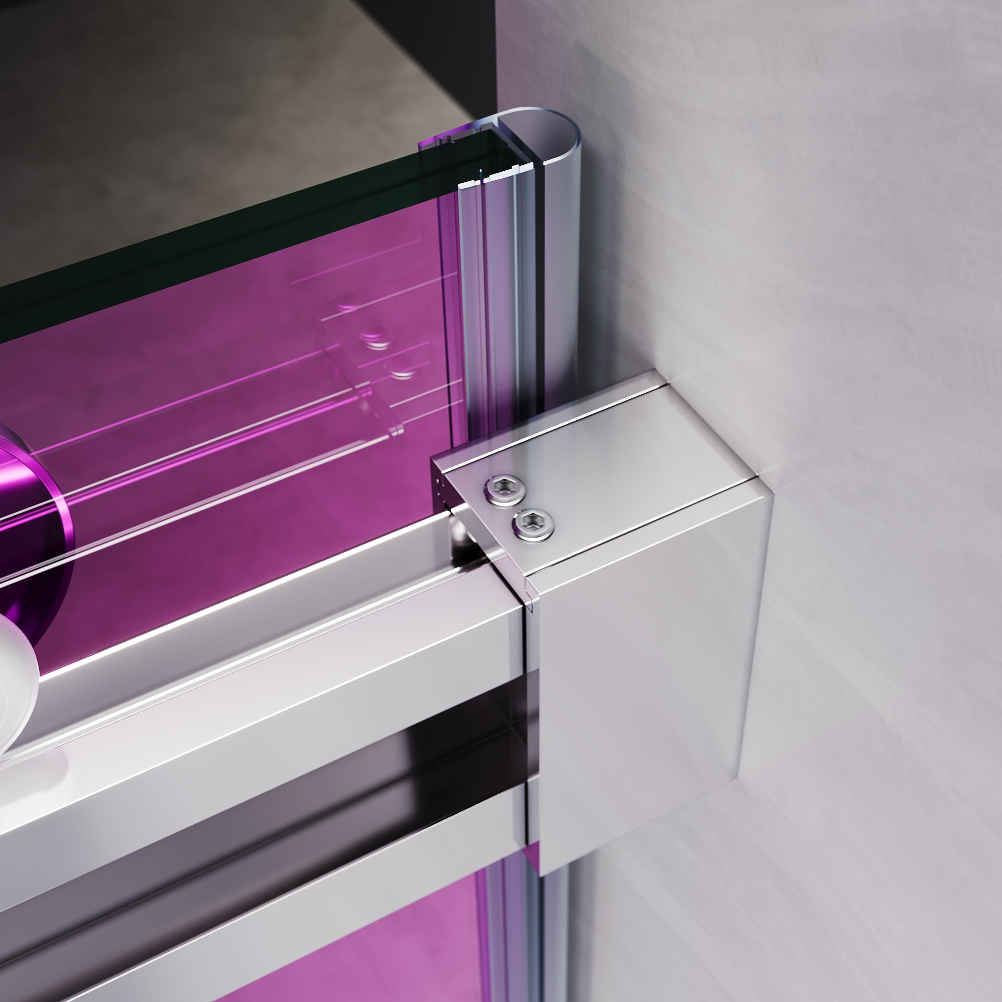 SUNNY SHOWER Custom Gradient Glass Double Sliding Shower Doors, Multi-Size & Multi-Finish Options