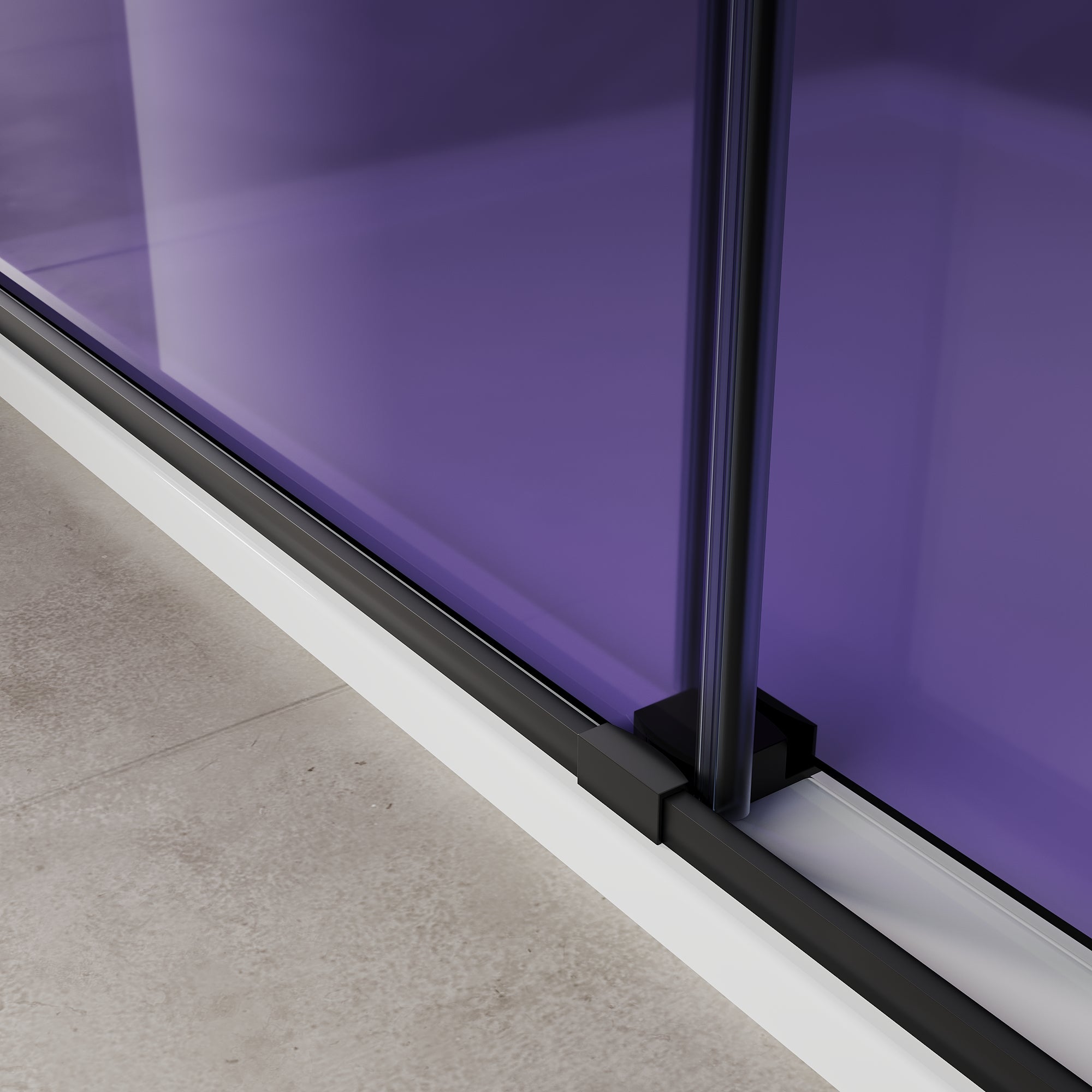 SUNNY SHOWER Custom Gradient Glass Double Sliding Shower Doors, Multi-Size & Multi-Finish Options