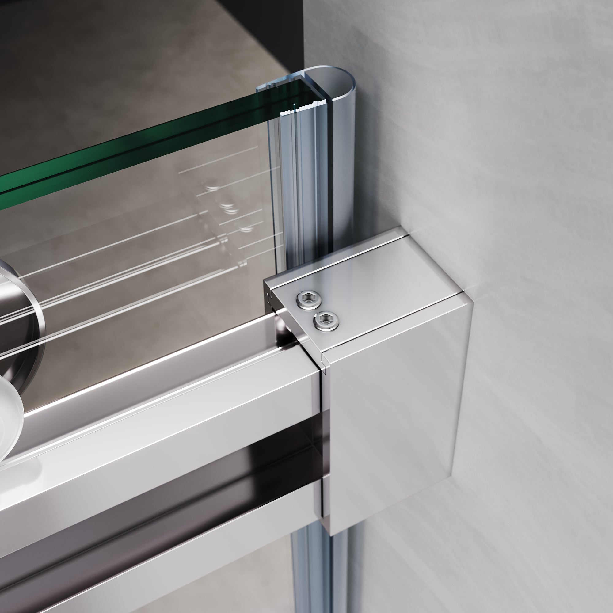 SUNNY SHOWER Custom Gradient Glass Double Sliding Shower Doors, Multi-Size & Multi-Finish Options