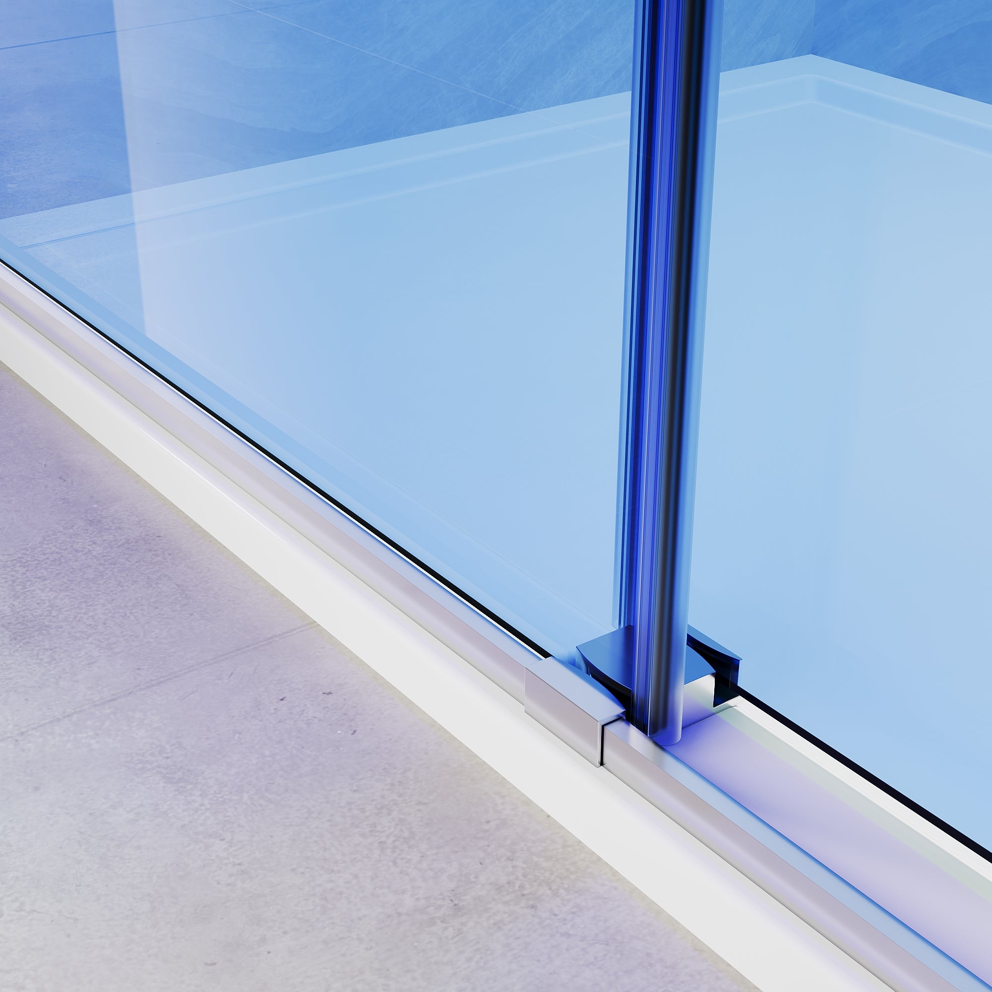 SUNNY SHOWER Custom Gradient Glass Double Sliding Shower Doors, Multi-Size & Multi-Finish Options