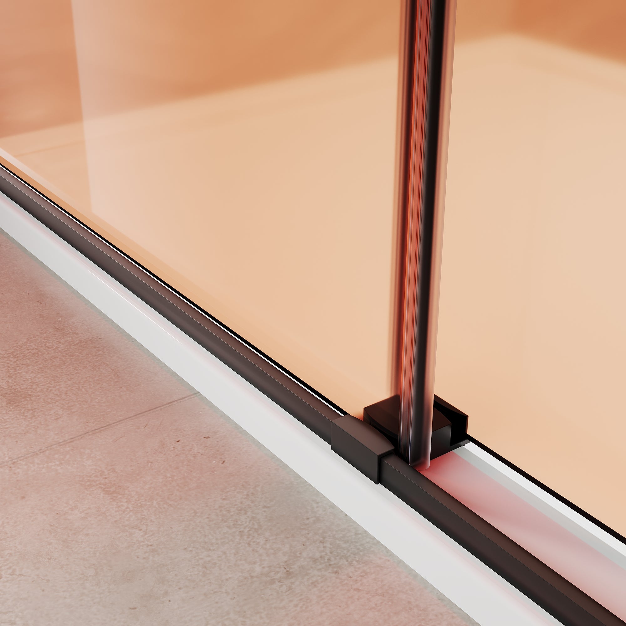 SUNNY SHOWER Custom Gradient Glass Double Sliding Shower Doors, Multi-Size & Multi-Finish Options