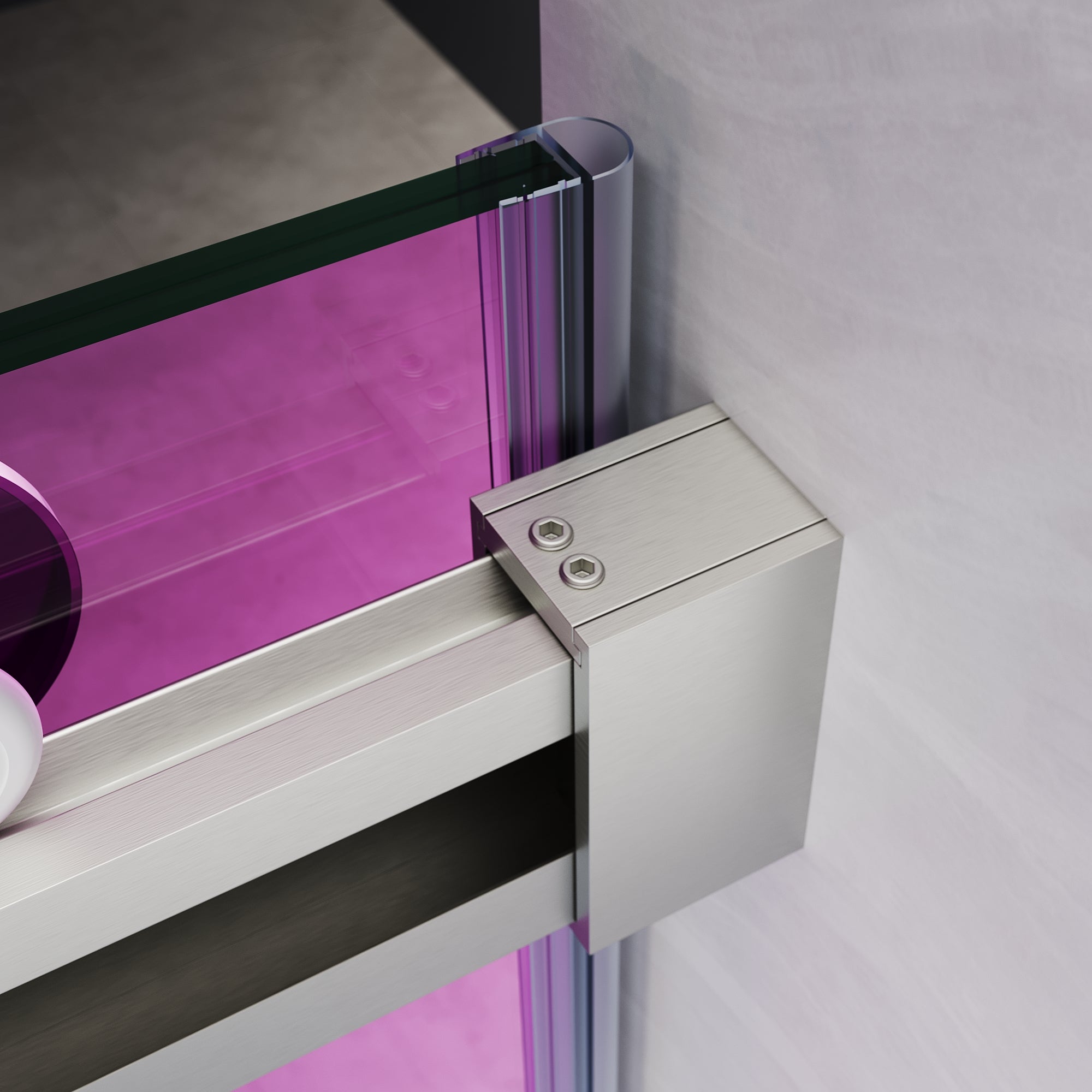 SUNNY SHOWER Custom Gradient Glass Double Sliding Shower Doors, Multi-Size & Multi-Finish Options