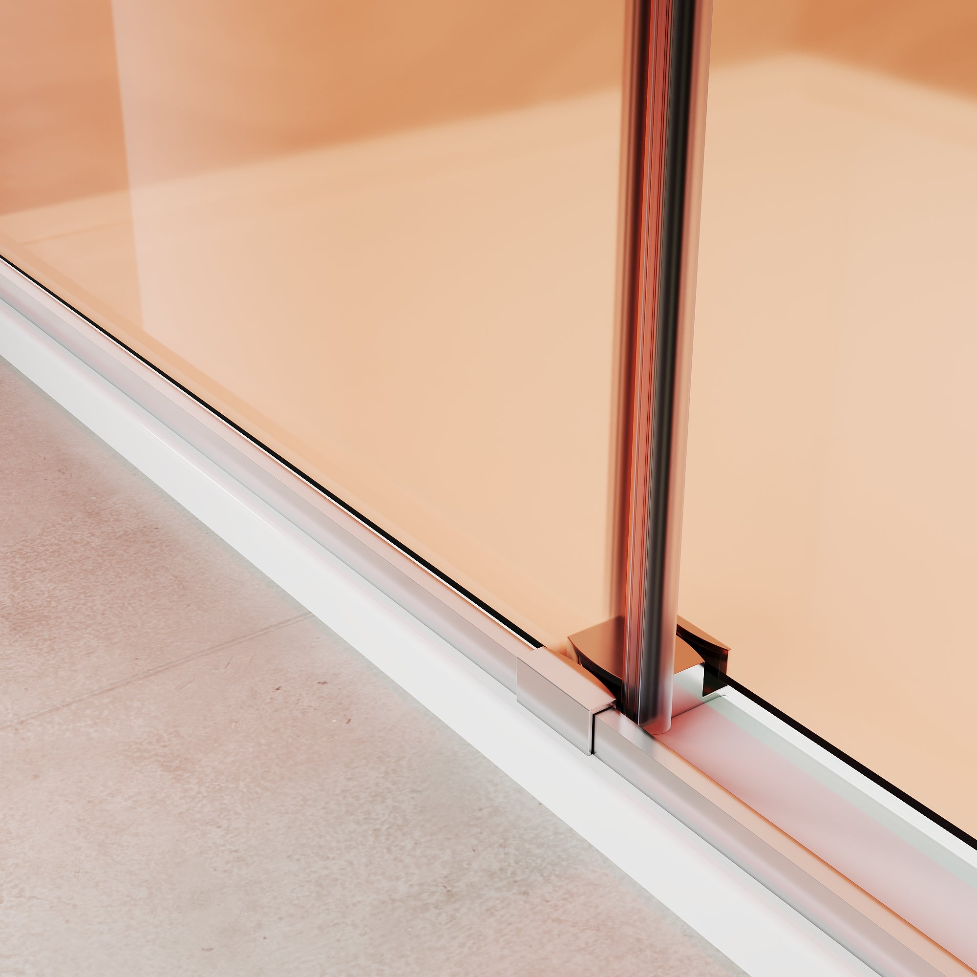 SUNNY SHOWER Custom Gradient Glass Double Sliding Shower Doors, Multi-Size & Multi-Finish Options