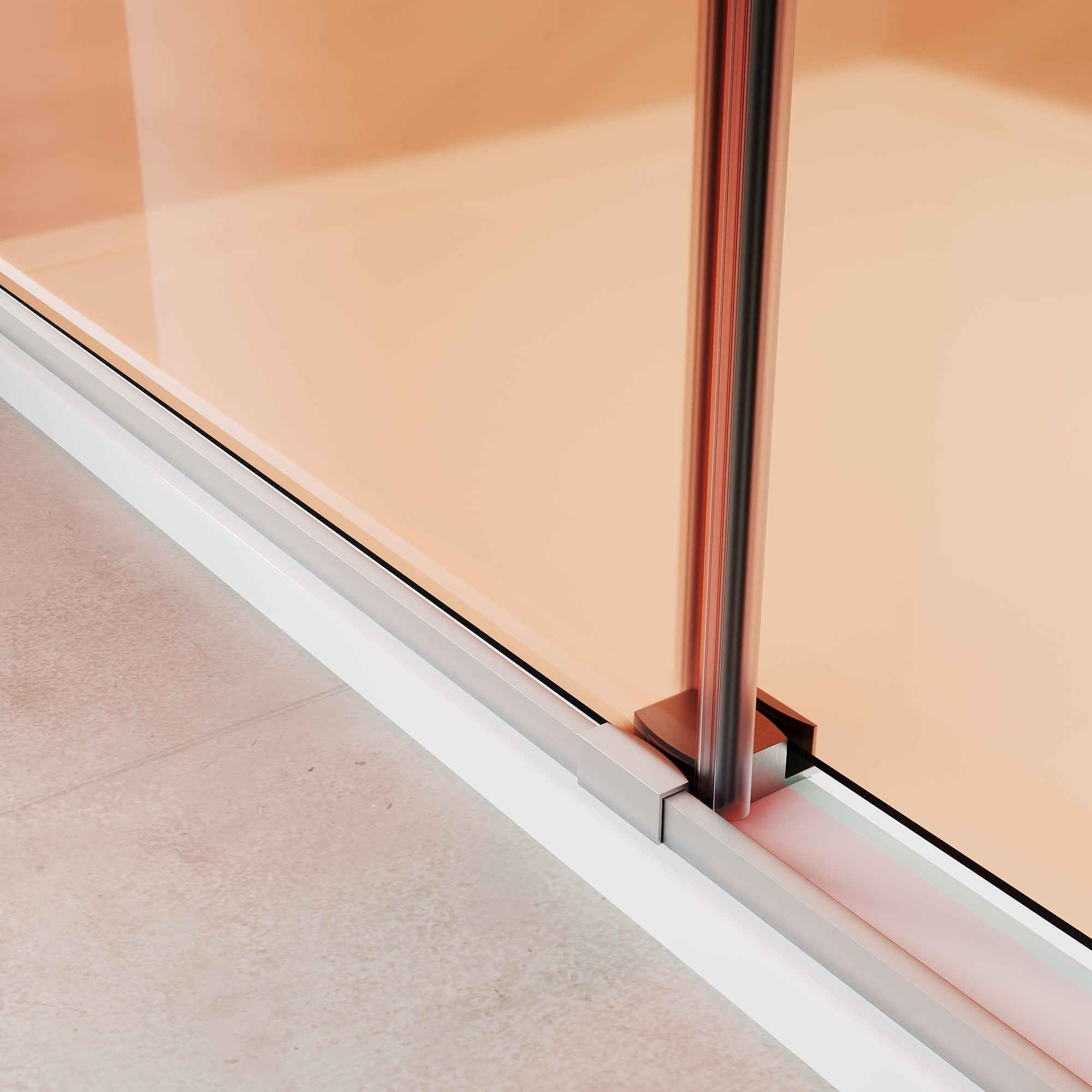 SUNNY SHOWER Custom Gradient Glass Double Sliding Shower Doors, Multi-Size & Multi-Finish Options