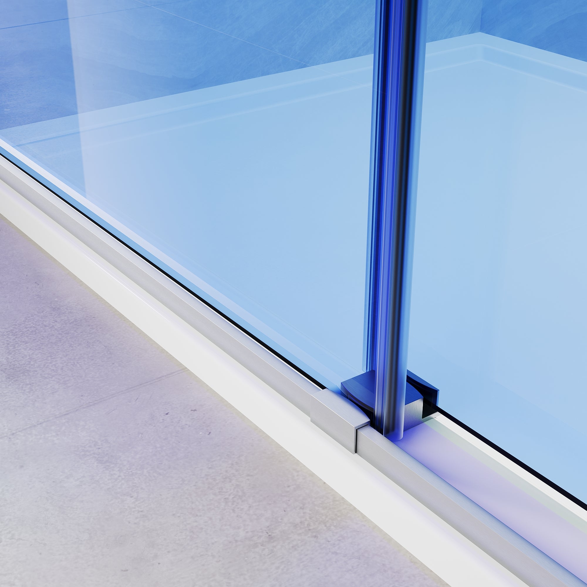 SUNNY SHOWER Custom Gradient Glass Double Sliding Shower Doors, Multi-Size & Multi-Finish Options