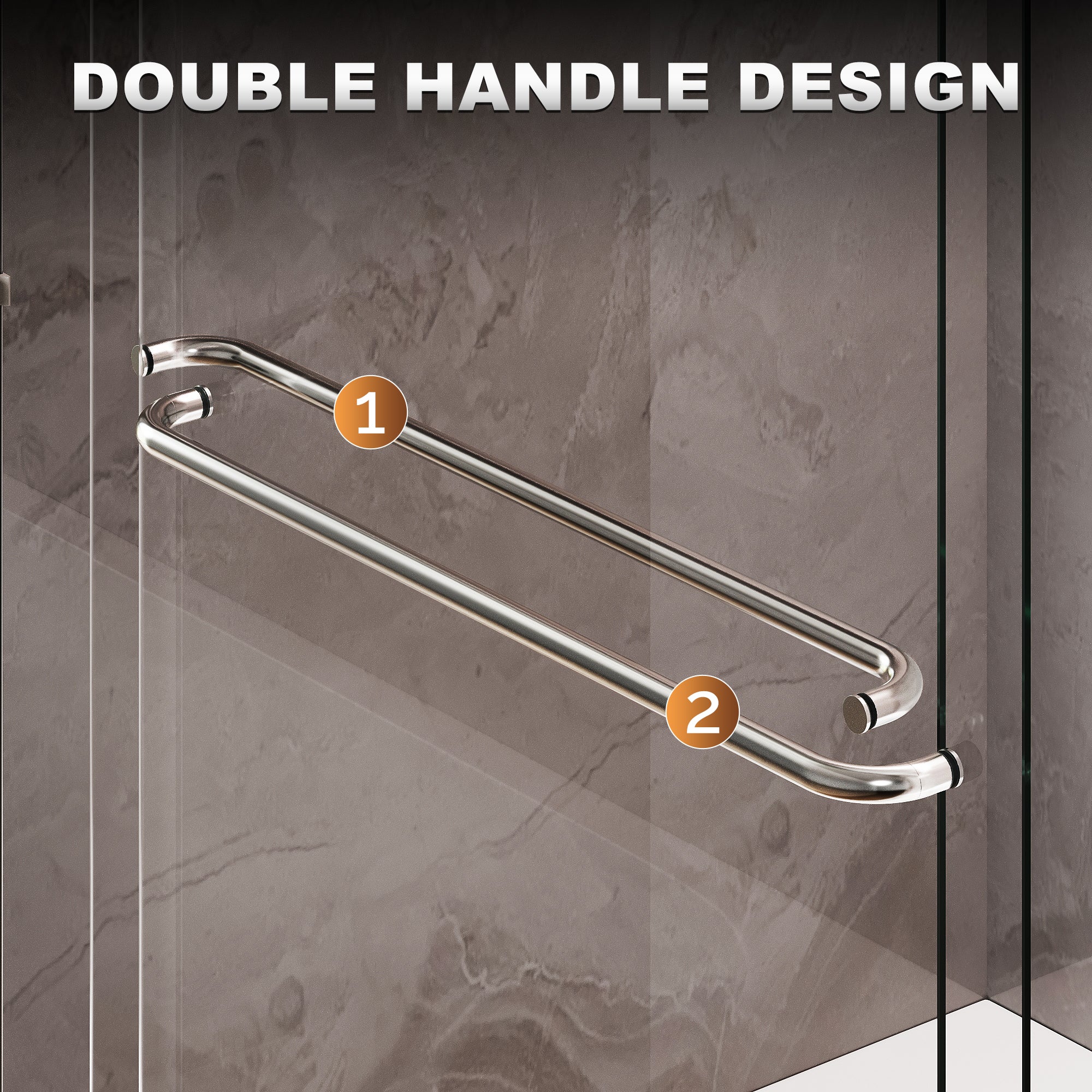 Sunny Shower 60 in.W x 72 in.H Double Sliding Shower Door  Framed with 1/4 inch Clear Tempered Glass