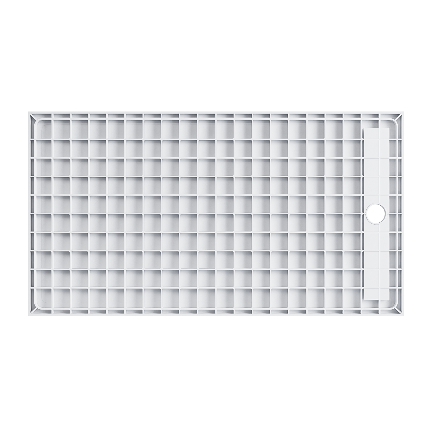 SUNNY SHOWER White Left Drain Rectangular Base