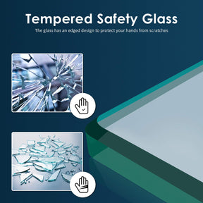 1/4 in. (6 mm) frosted tempered glass -safety ANSI Z97.1 certified. No shatter, prevent dirty and easy to clean.