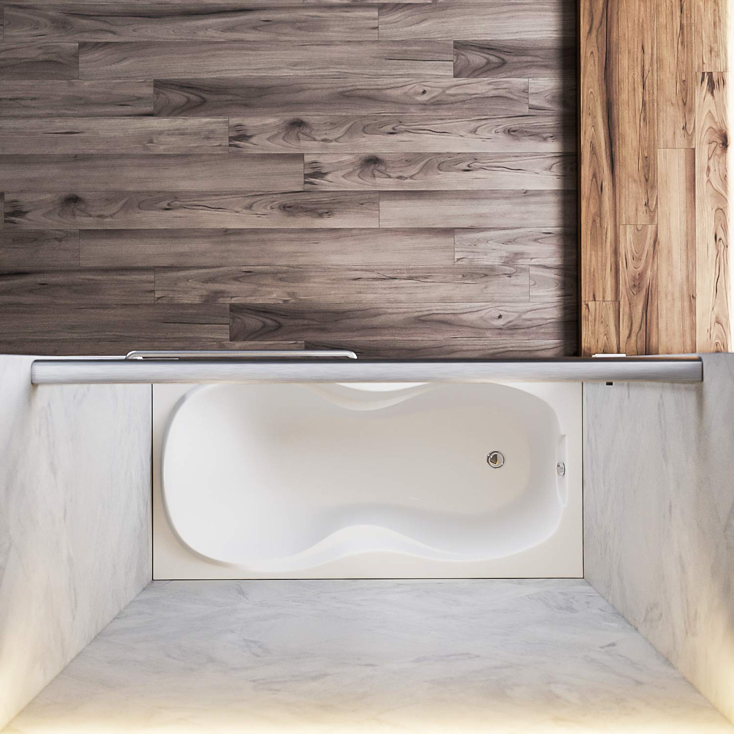 SUNNY SHOWER 60 in. W x 62 in. H Brushed Nickel Finish Bathtub Double Sliding Doors - SUNNY SHOWER