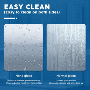 Clear 3/8 inch (10 mm) tempered glass is thick and heavy, explosion-proof, certified by ANSI, safe to use. easy to clean on both sides