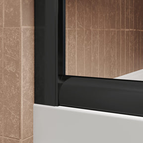 SUNNY SHOWER 38 in. D x 38 in. W x 72 in. H Black Finish Quadrant Enclosures With Sliding Doors Detail