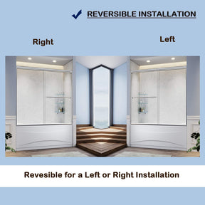 Reversible for right or left door opening installation