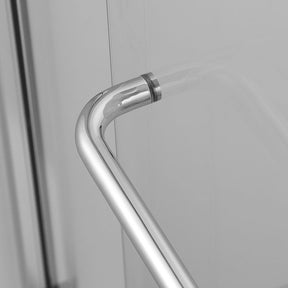 SUNNY SHOWER 60 in. W x 57.4 in. H Frosted Chrome Finish Bathtub Double Sliding Doors Detail