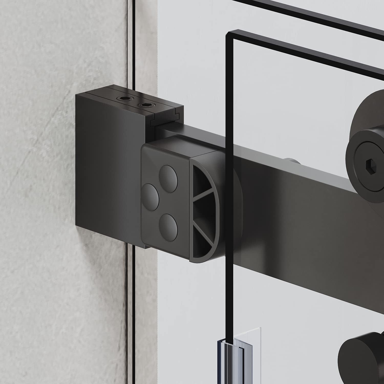 SUNNY SHOWER 60 in. W x 62 in. H Frameless Black Finish Bathtub Sliding Doors - SUNNY SHOWER