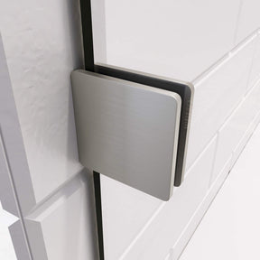 SUNNY SHOWER 60" W x 76" H Brushed Nickel Finish Frameless Sliding Shower Door Detail