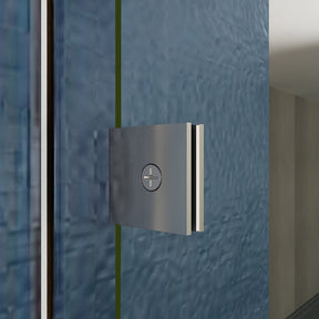 SUNNY SHOWER 72 in. W x 79 in. H Frameless Brushed Nickel Finish Sliding Shower Doors Dimensions Detail
