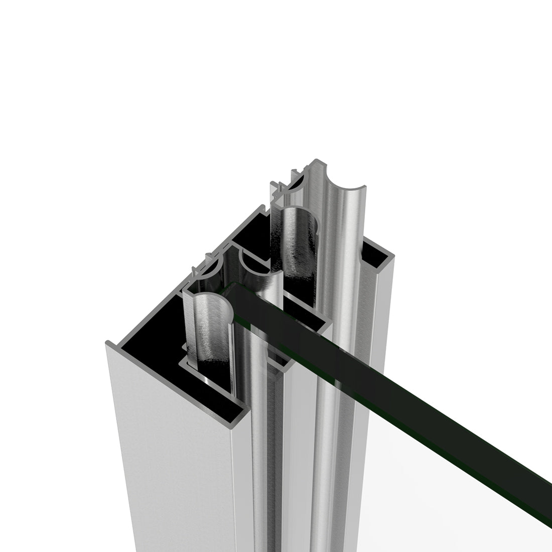 Sunny Shower 60" W x 62" H Double Sliding Shower Door with Buffer Function, 5/16" Thickness Clear Glass, Brushed Nickel Finish - SUNNY SHOWER