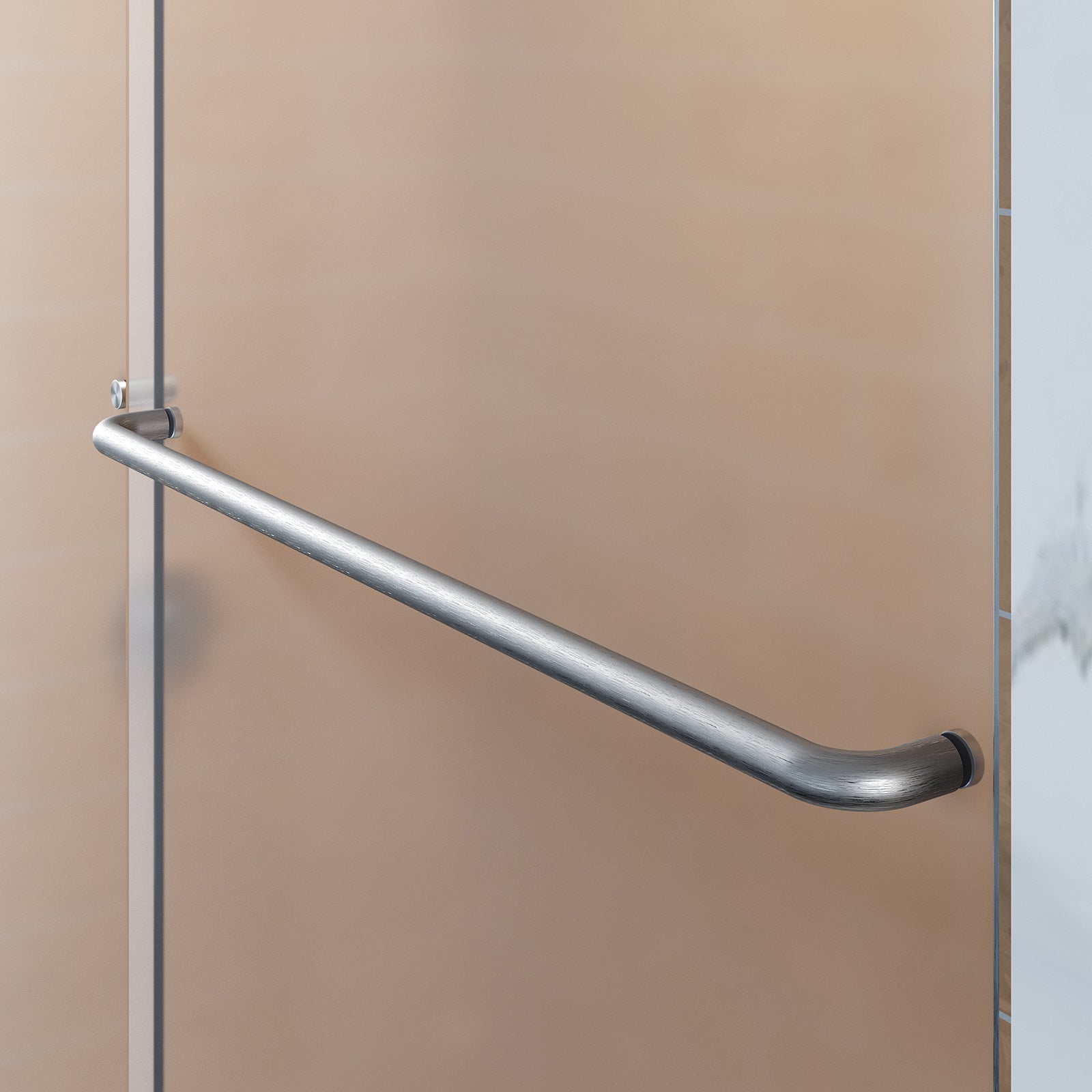 SUNNY SHOWER 60 in. W x 72 in. H Frosted Brushed Nickel Finish Double Sliding Shower Doors Handle