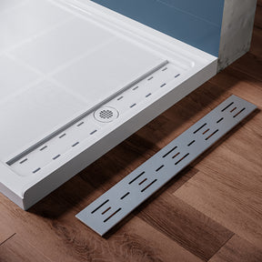 SUNNY SHOWER 32 in. W x 60 in. D x 4 in. H White Right Drain Rectangular Base