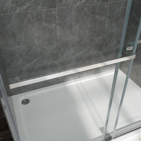 SUNNY SHOWER 60 in. W x 76 in. H Frameless Double Sliding Shower Doors Handle