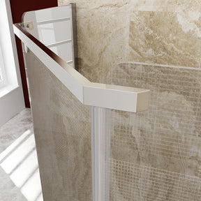 SUNNY SHOWER 36.7 in. W x 36.7 in. D x 71.8 in. H Frosted Chrome Finish Pivot Enclosures With Pivot Door Detail