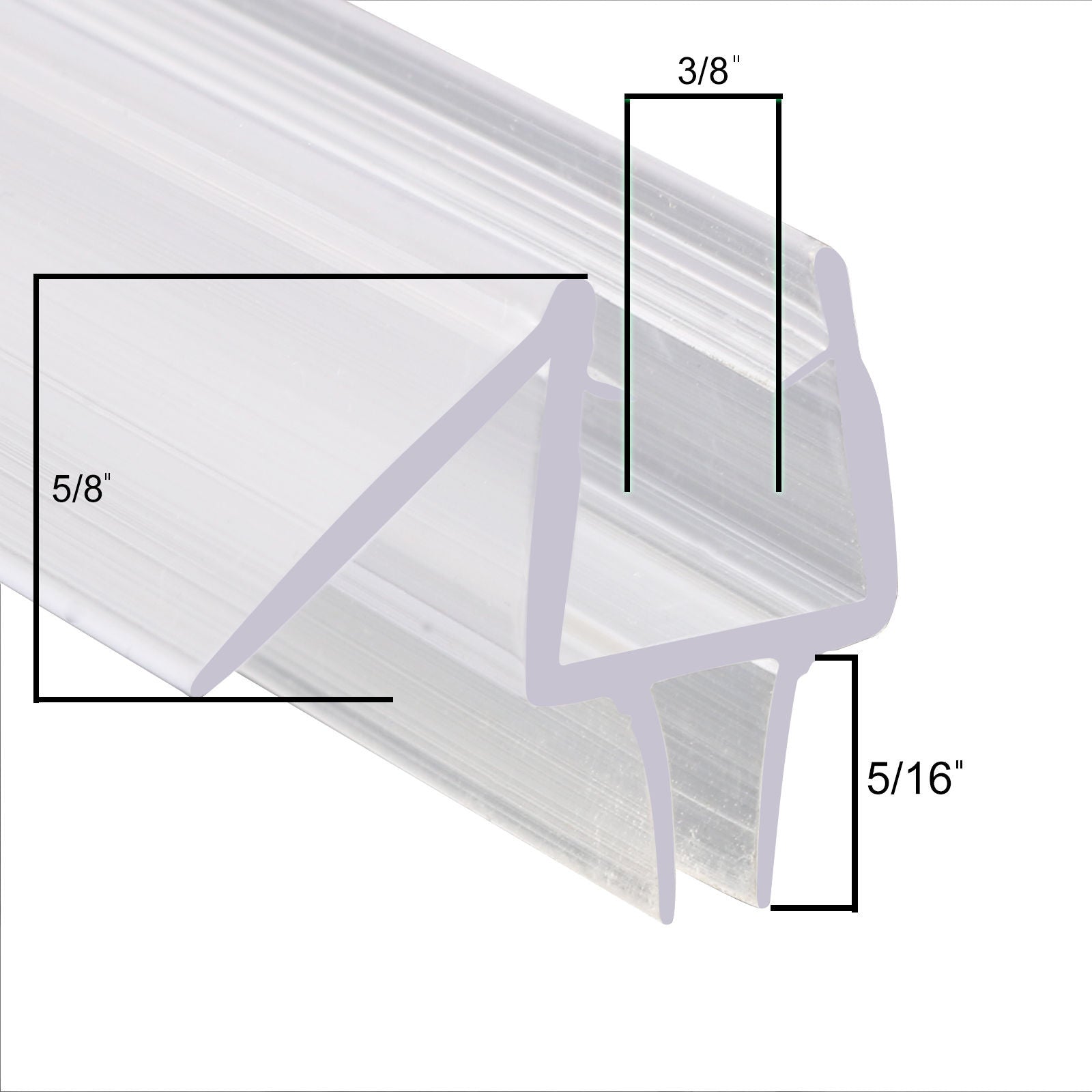Sunny Shower 3/8" Frameless Shower Doors Bottom Seal Sweep Wipe Drip Rail Pre - 36" Length JT-391-36 - SUNNY SHOWER