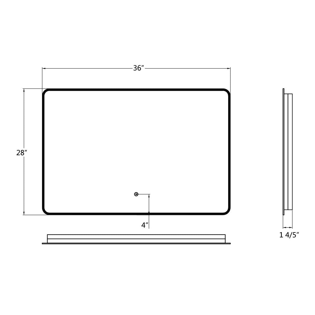 SUNNY SHOWER LED Bathroom Vanity Mirror w/ Touch Button vertically/ Horizontally, Touch Adjustable Brightness, Warm White - SUNNY SHOWER