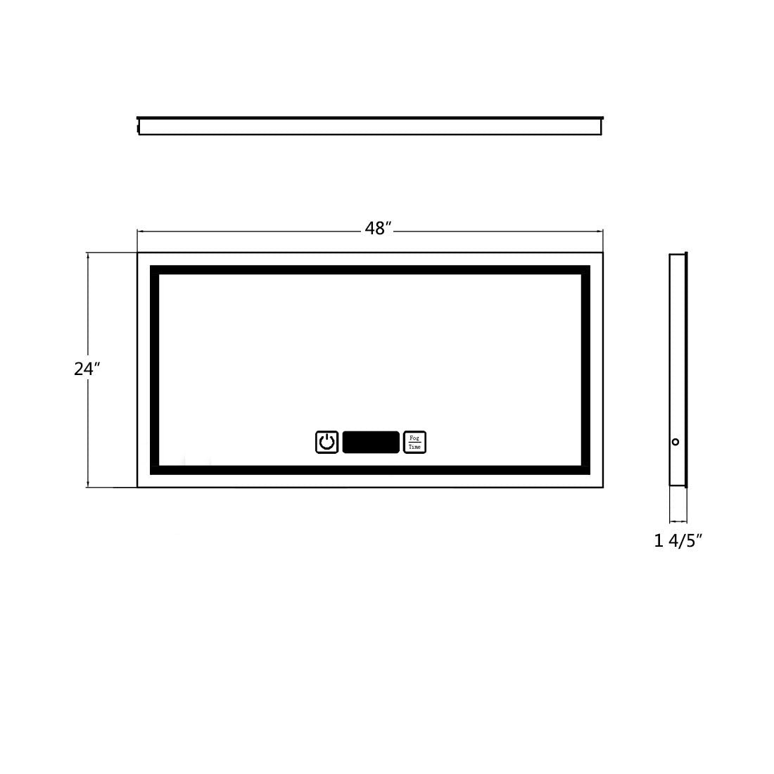 SUNNY SHOWER LED Bathroom Vanity Mirror w/ Touch Button vertically/ Horizontally, Touch Adjustable Brightness, Warm White - SUNNY SHOWER