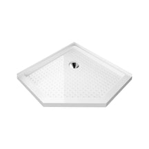 SUNNY SHOWER 38 in. W x 38 in. D x 3 in. H White Corner Drain Diamond Bases