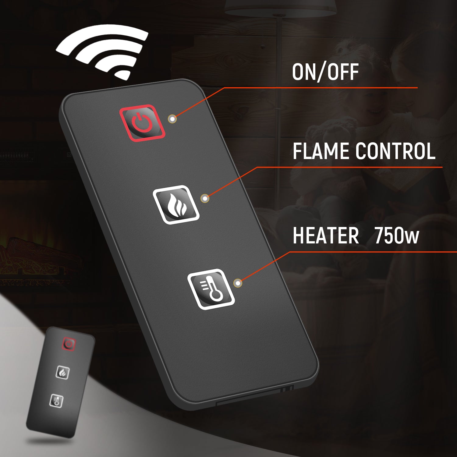 Sunny Shower Electric Fireplace Home Heater remote controller