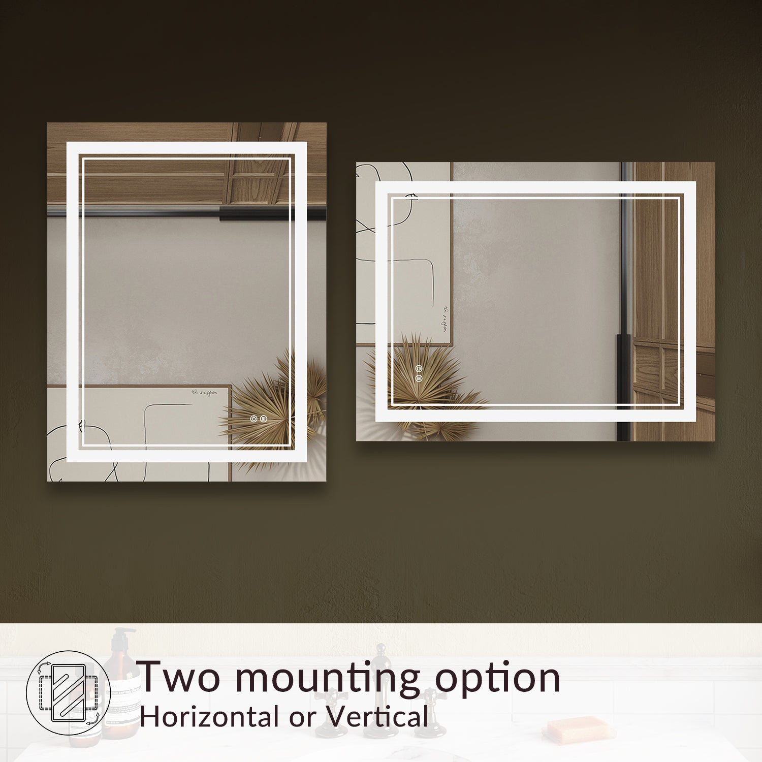 SUNNY SHOWER LED Bathroom MakeUp Mirror 28 x 36 in.丨Anti-Fog and Waterproof丨3 Color Temperature Setting丨Memory Function - SUNNY SHOWER