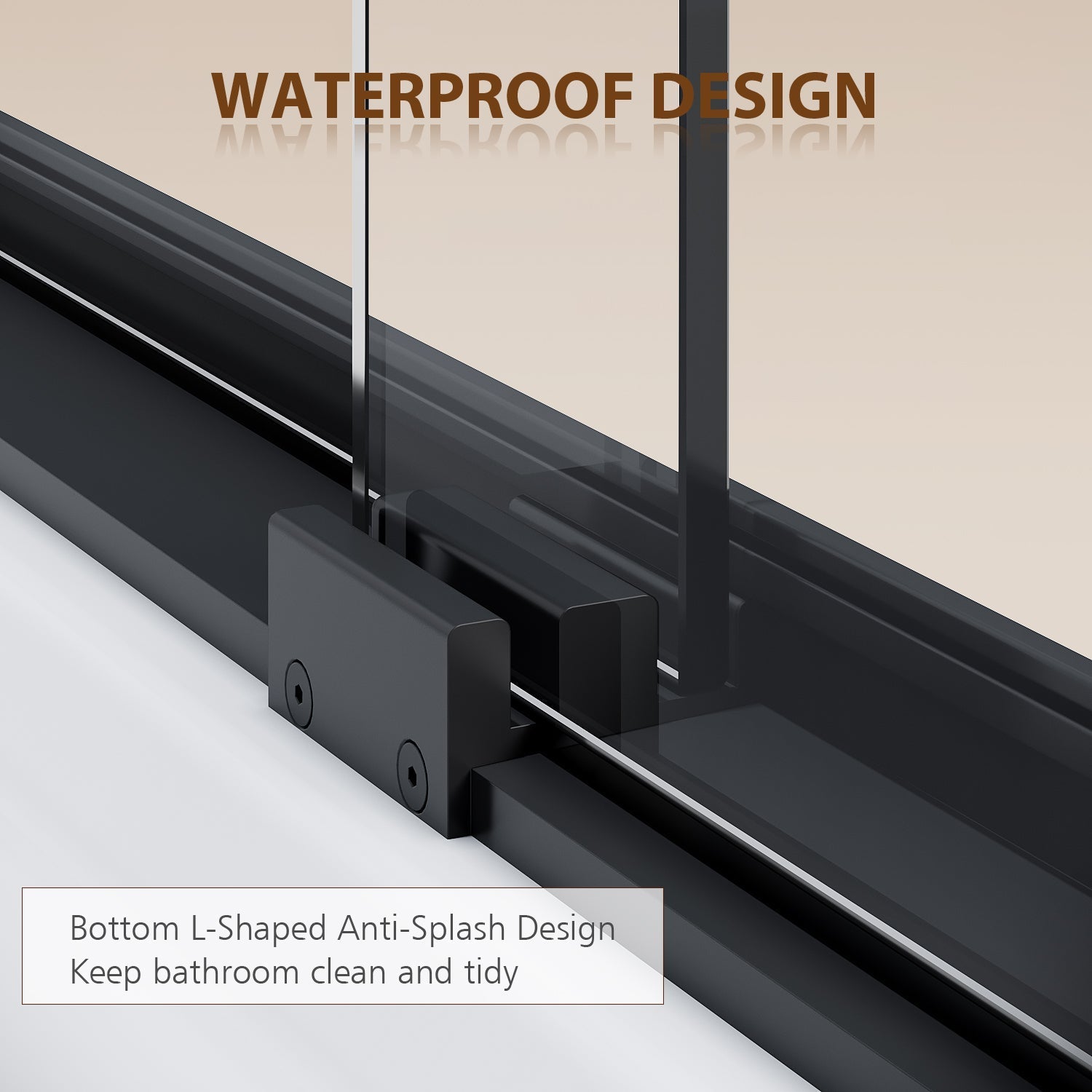 waterproof design, bottom l-shaped anti-splash design keep bathroom clean and tidy