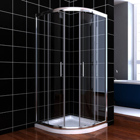 SUNNY SHOWER 38 in. W x 38 in. D x 72 in. H Chrome Finish Quadrant Enclosures With Sliding Doors