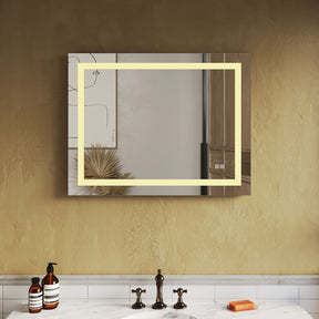 SUNNY SHOWER LED Bathroom MakeUp Mirror 36 x 28 in.丨Anti-Fog and Waterproof丨3 Color Temperature Setting丨Memory Function - SUNNY SHOWER