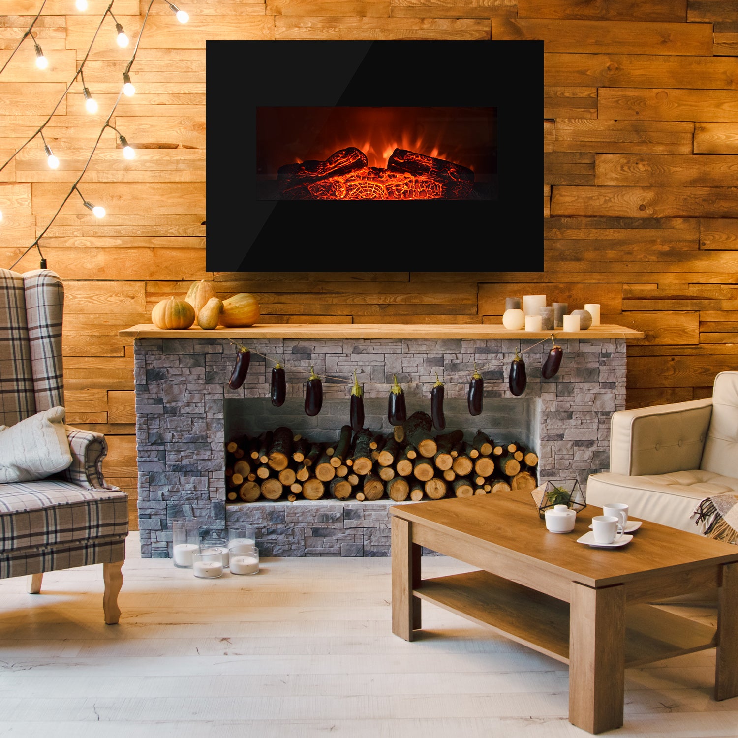 Sunny Shower Electric Fireplace Home Heater