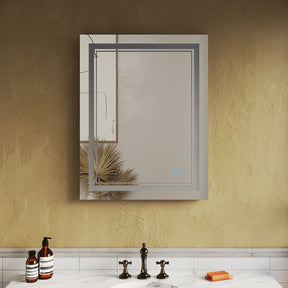 SUNNY SHOWER LED Bathroom MakeUp Mirror 28 x 36 in.丨Anti-Fog and Waterproof丨3 Color Temperature Setting丨Memory Function - SUNNY SHOWER
