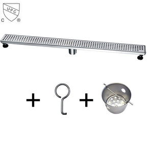 Dawn LBE Series Modern Stainless Steel Linear Shower Drain W/Groove Holes - SUNNY SHOWER