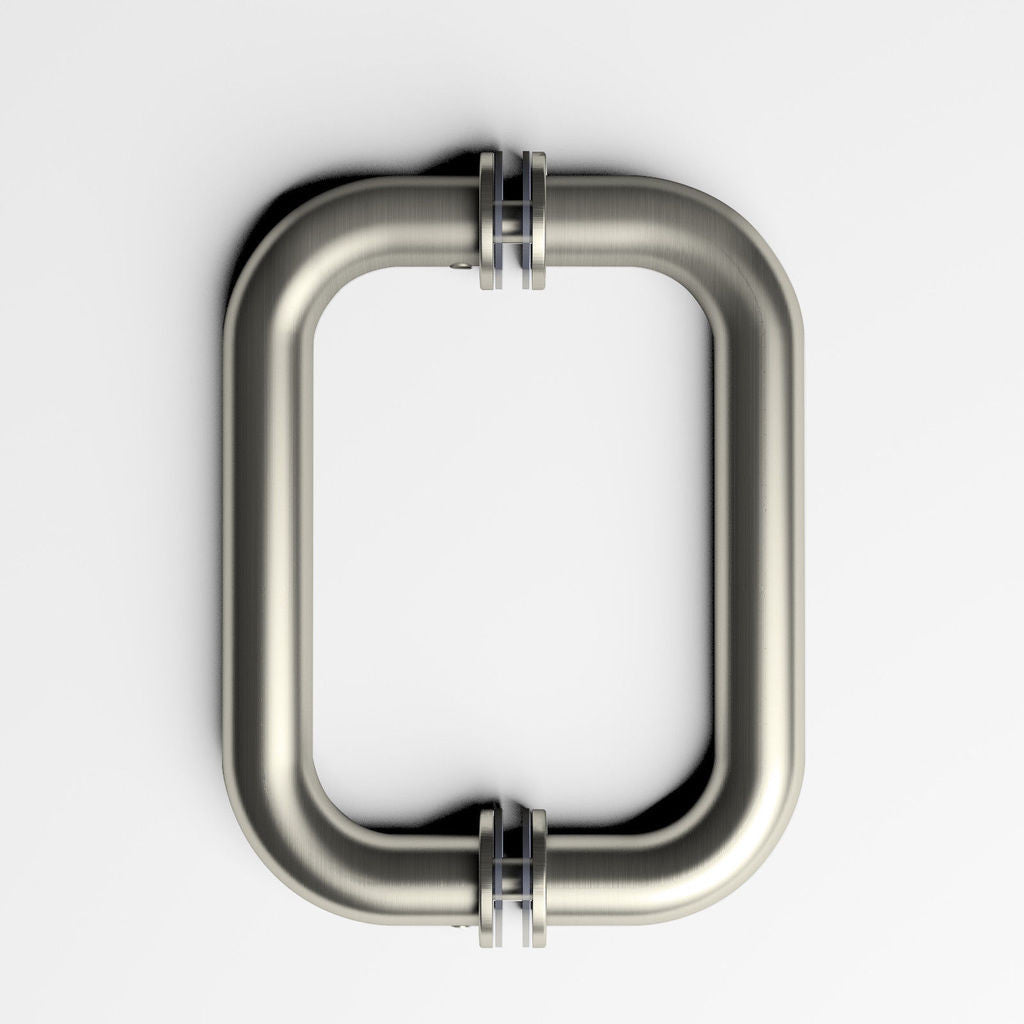SUNNY SHOWER Handle Brushed Nickel Frameless Shower Glass Door Stainless Steel Back to Back Pull Handle